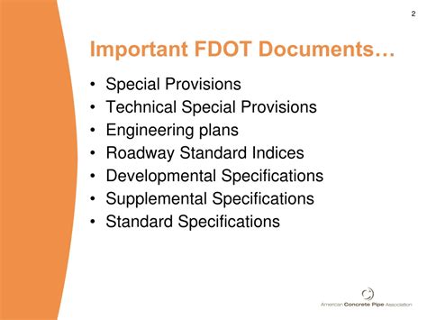 Confirms procedures are followed and material used conforms to <b>specifications</b>. . Fdot specifications